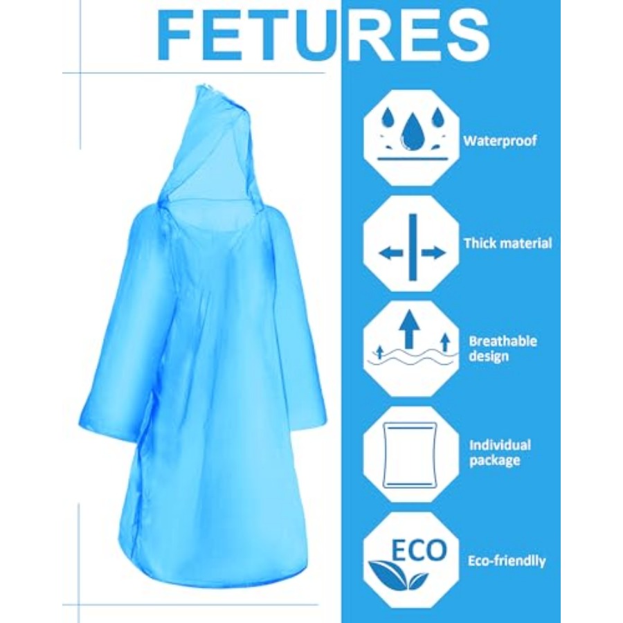 120 Pack Disposable Rain Ponch - Emergency Poncho Rain ulasan dan harga