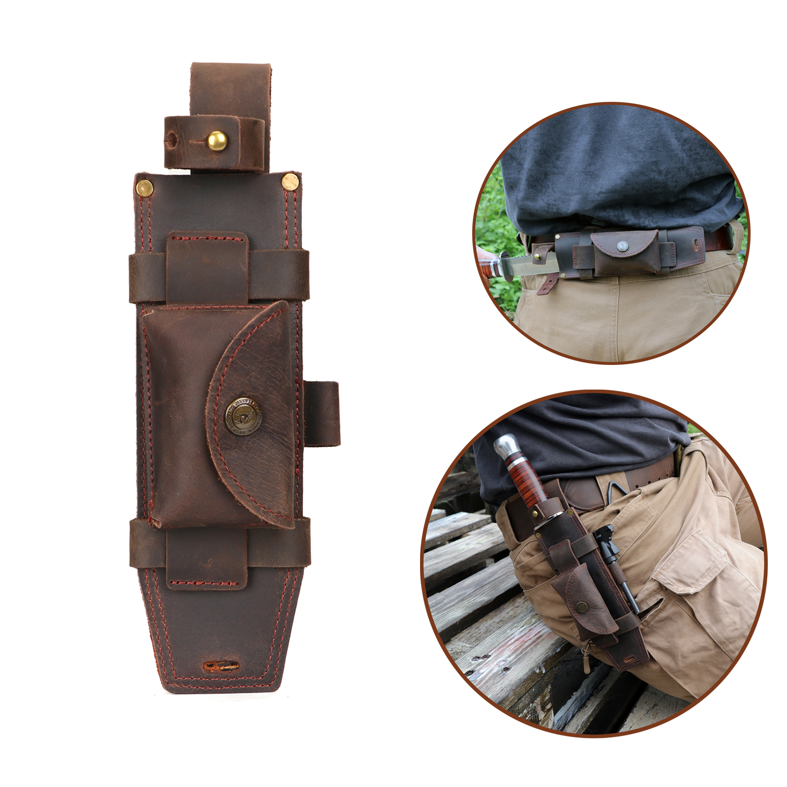 Tourbon Camping Leather thKnif - Bushcraft Knife Fixed ulasan dan harga