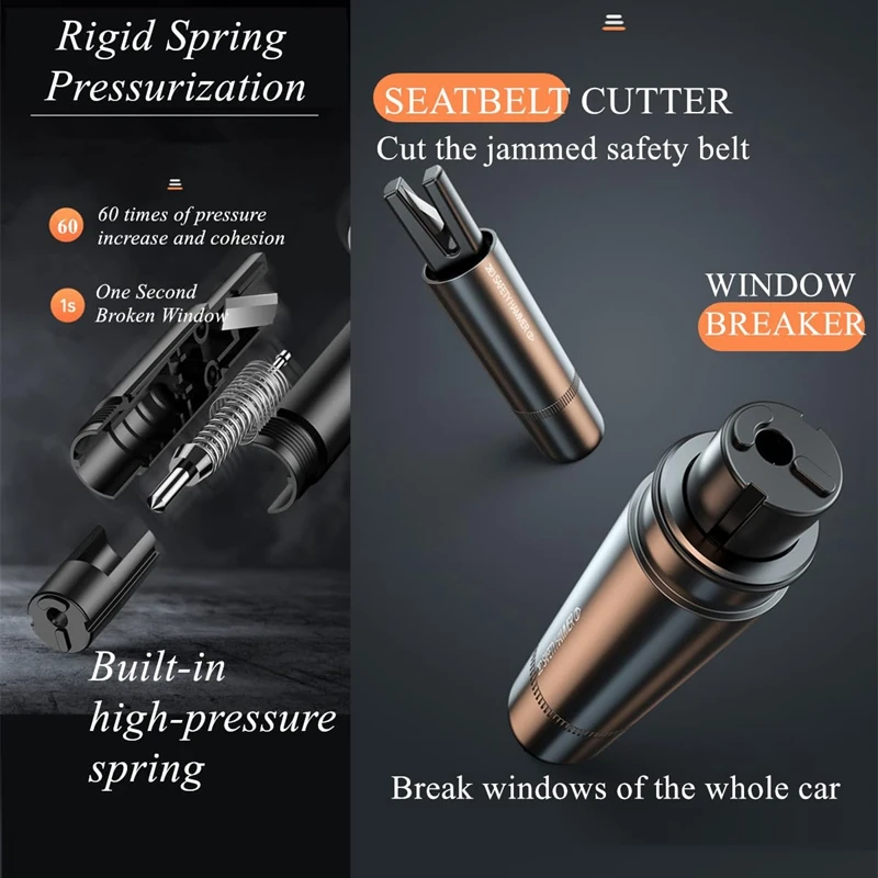New 2 In 1 Car Safety Hammer E - Rescue Rope Throw ulasan dan harga