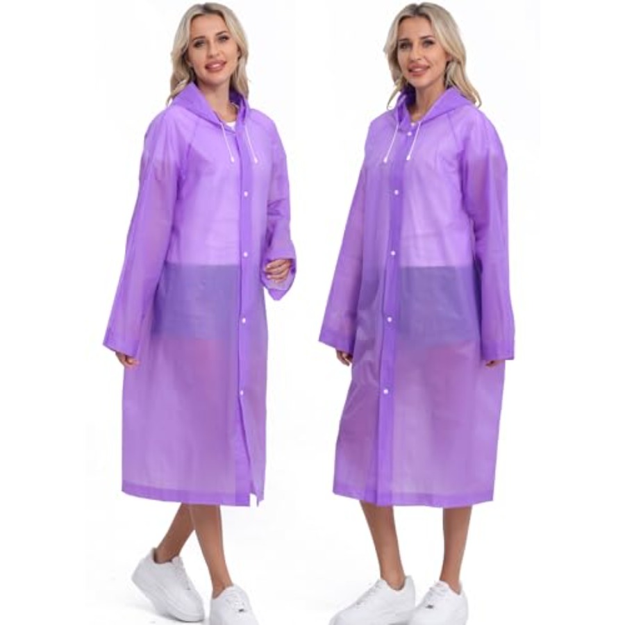 2-Pack Reusable Rain Ponchos f - Emergency Poncho Rain ulasan dan harga