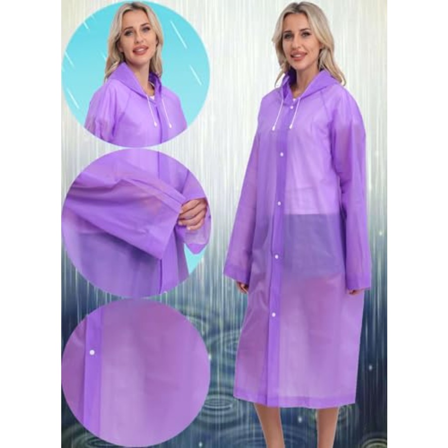 2-Pack Reusable Rain Ponchos f - Emergency Poncho Rain ulasan dan harga