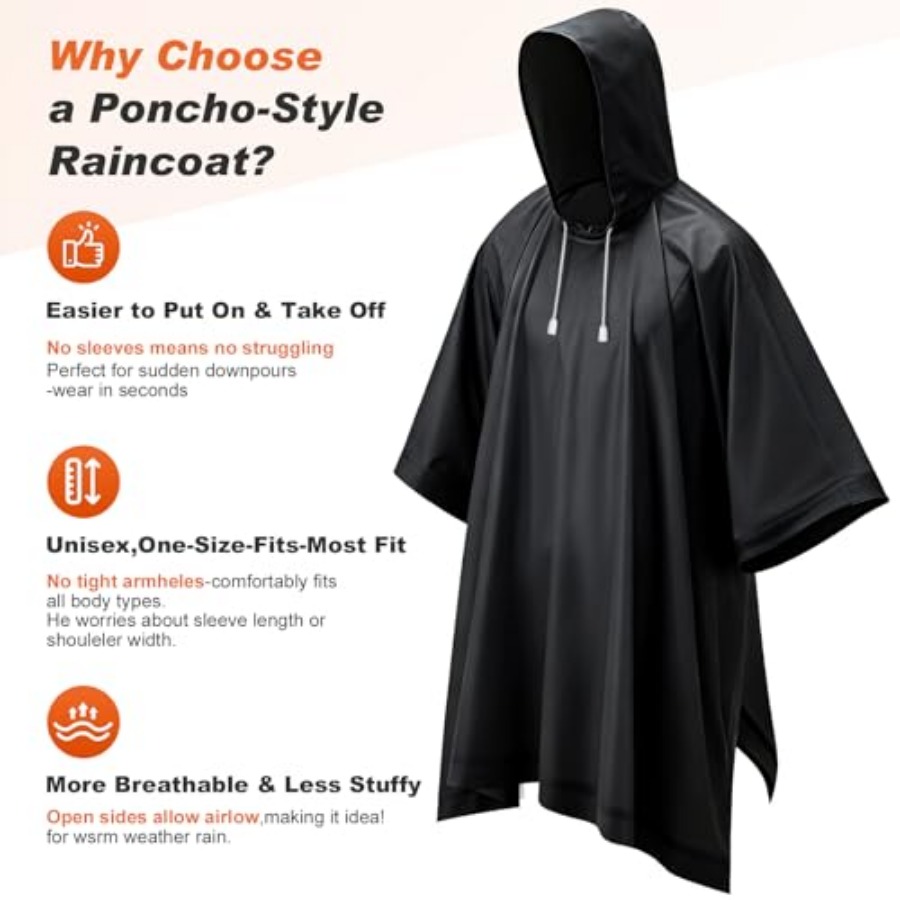 8 Pack Hooded Rain Ponchos for - Emergency Poncho Rain ulasan dan harga