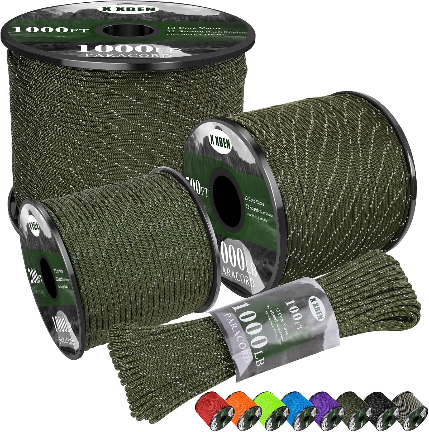 1000lb Reflective Paracord 4mm - Para Cord 1000Ft ulasan dan harga