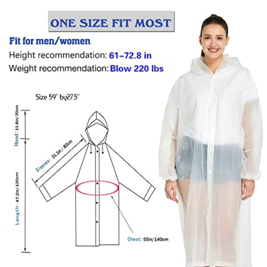 2 Pack Waterproof Rain Ponchos - Emergency Poncho Rain ulasan dan harga