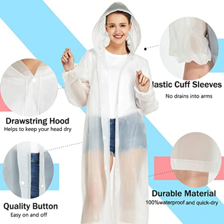 2 Pack Waterproof Rain Ponchos - Emergency Poncho Rain ulasan dan harga
