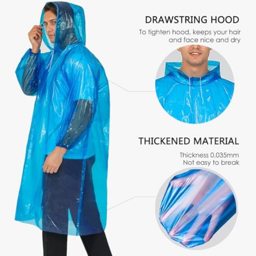 Disposable Rain Ponchos for Ad - Emergency Poncho Rain ulasan dan harga