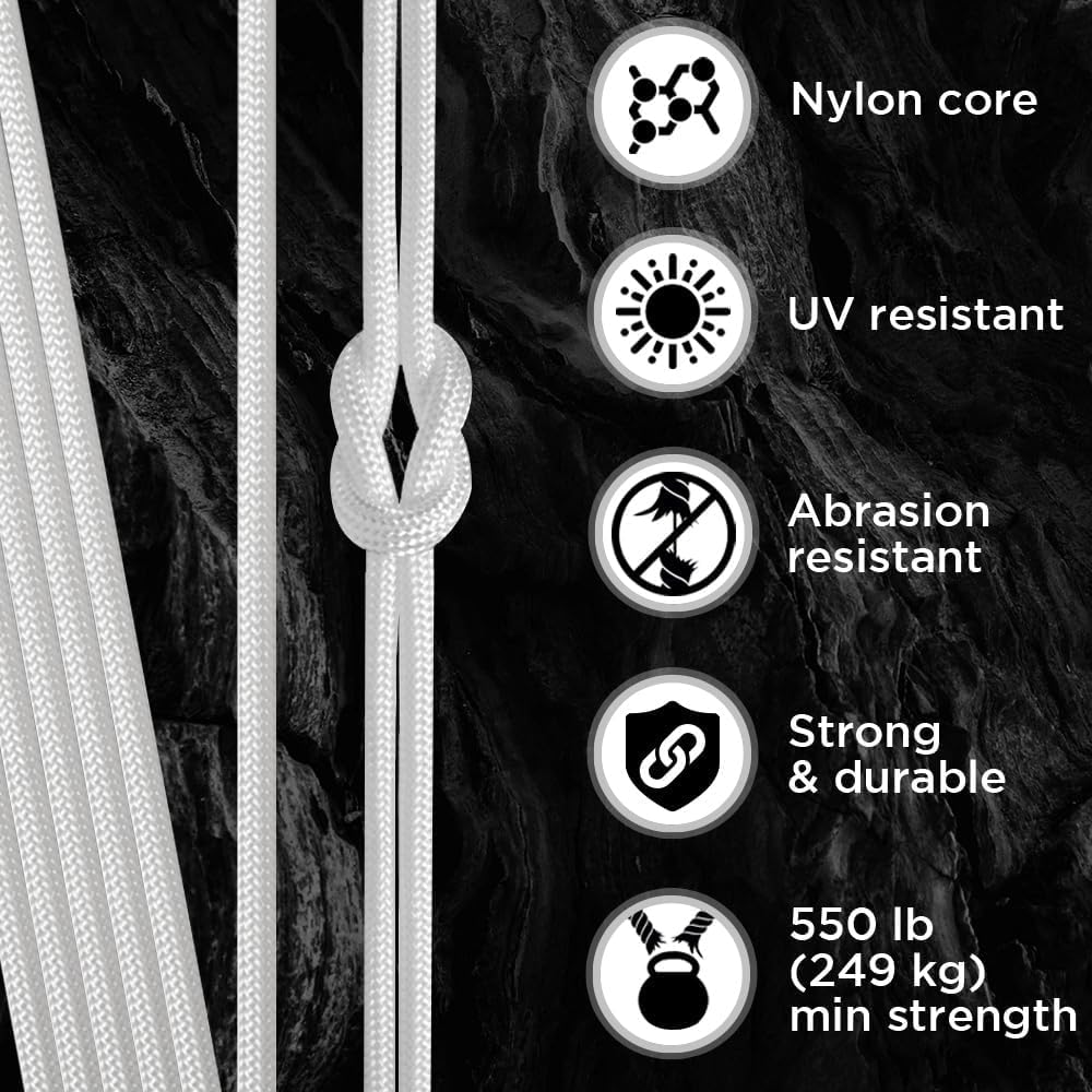 Paracord Type III 550 White 10 - Para Cord 1000Ft ulasan dan harga