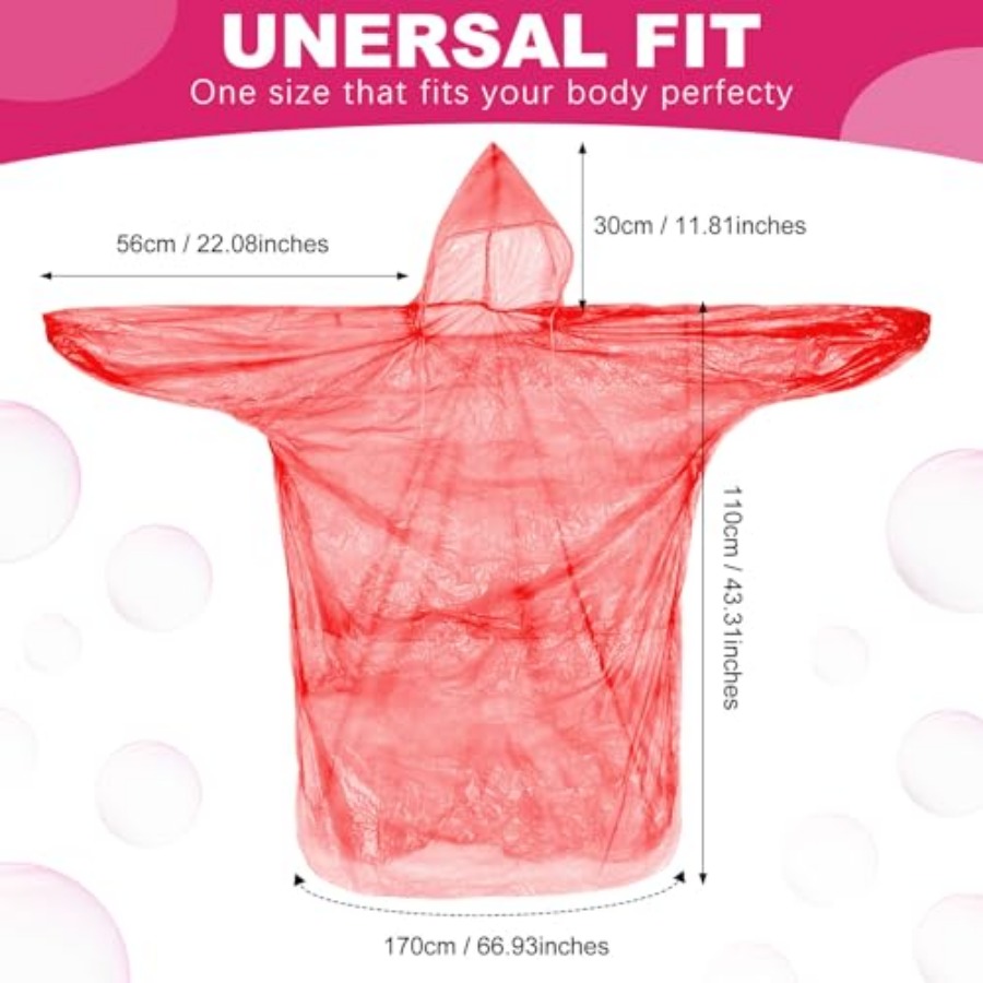 Handepo 100 Pack of Adult Rain - Emergency Poncho Rain ulasan dan harga