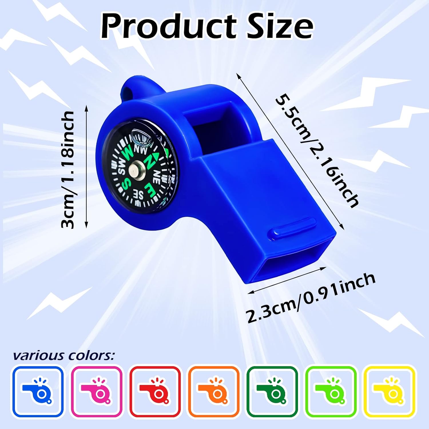 7 Pack 2-in-1 Whistle Compass  - Emergency Whistle Loud ulasan dan harga