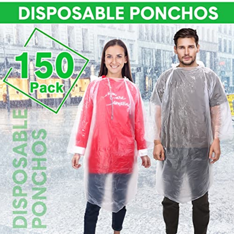 150 Pcs Disposable Rain Poncho - Emergency Poncho Rain ulasan dan harga
