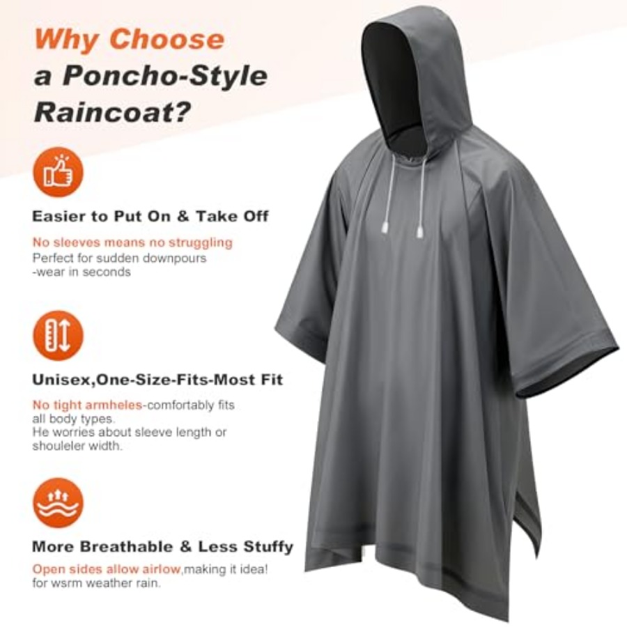 8 Pack Hooded Rain Ponchos for - Emergency Poncho Rain ulasan dan harga