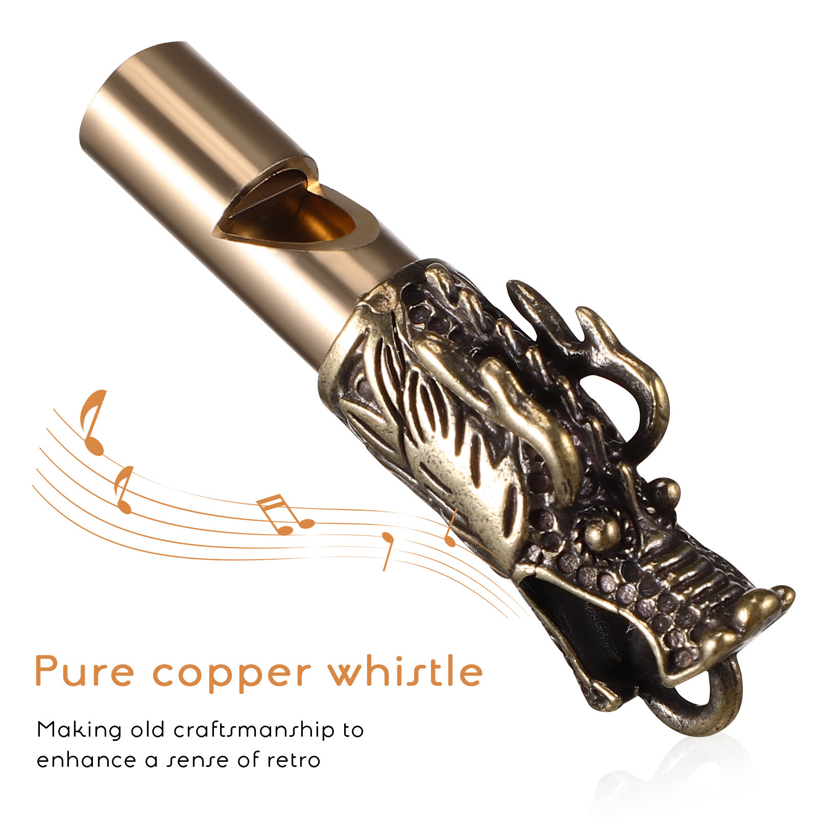 3Pcs Dragon Head Brass Whistle - Emergency Whistle Loud ulasan dan harga