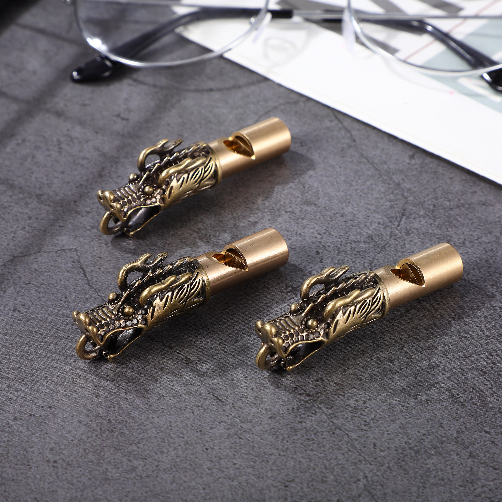 3Pcs Dragon Head Brass Whistle - Emergency Whistle Loud ulasan dan harga
