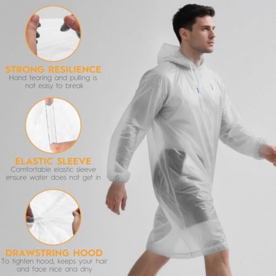 and and Disposable Rain Poncho - Emergency Poncho Rain ulasan dan harga